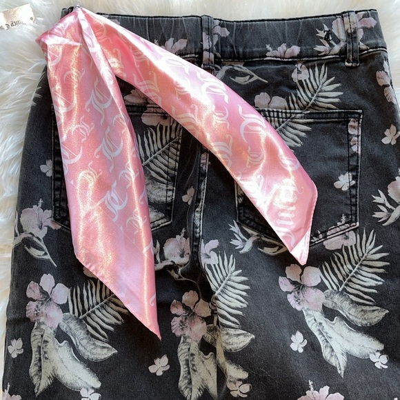 🆕 Juicy Couture Printed Black Floral California Skinny Women's Jeans Size 29 - Picture 3 of 13